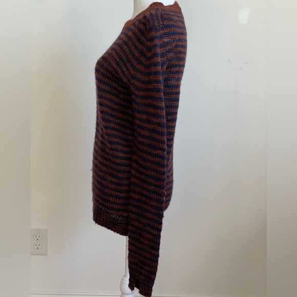 Theory Brown and Navy Stripped Sweater Size Small Petite. - Picture 2 of 6